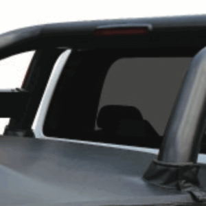 Ford Ranger Next Gen black stainless steel sports bar with integrated LED brake light.