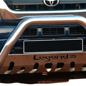 Toyota Hilux Legend 35 with polished stainless steel mini nudge bar and sump guard