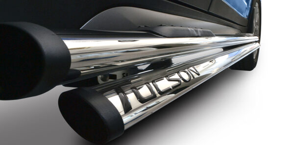 Polished stainless steel side steps for Hyundai Tucson