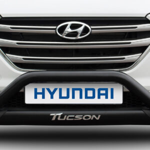 Hyundai Tucson black oval stainless steel nudge bar for models 2016 to 2018