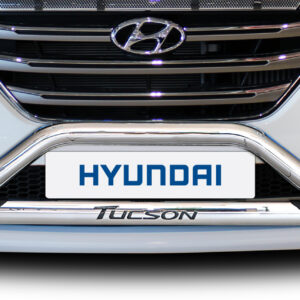Polished stainless steel nudge bar fitted to Hyundai Tucson N-Series MY2017