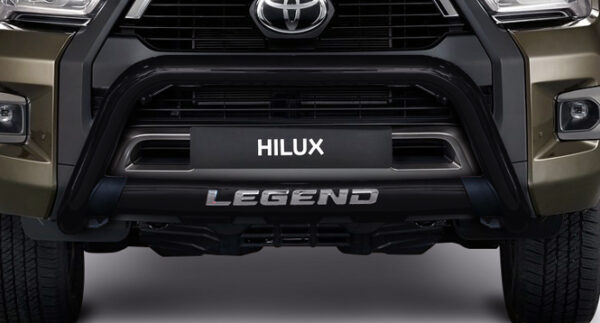 Toyota Hilux Legend 2020 black stainless steel oval nudge bar