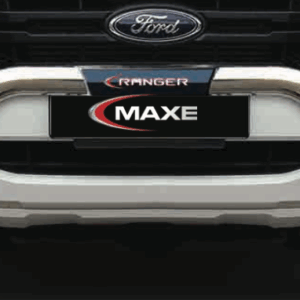 Ford Ranger T7 polished stainless steel nudge bar with branded PI cover