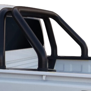 Isuzu D-Max black stainless steel sports bar fitted to load bin (MY2013 Gen6)