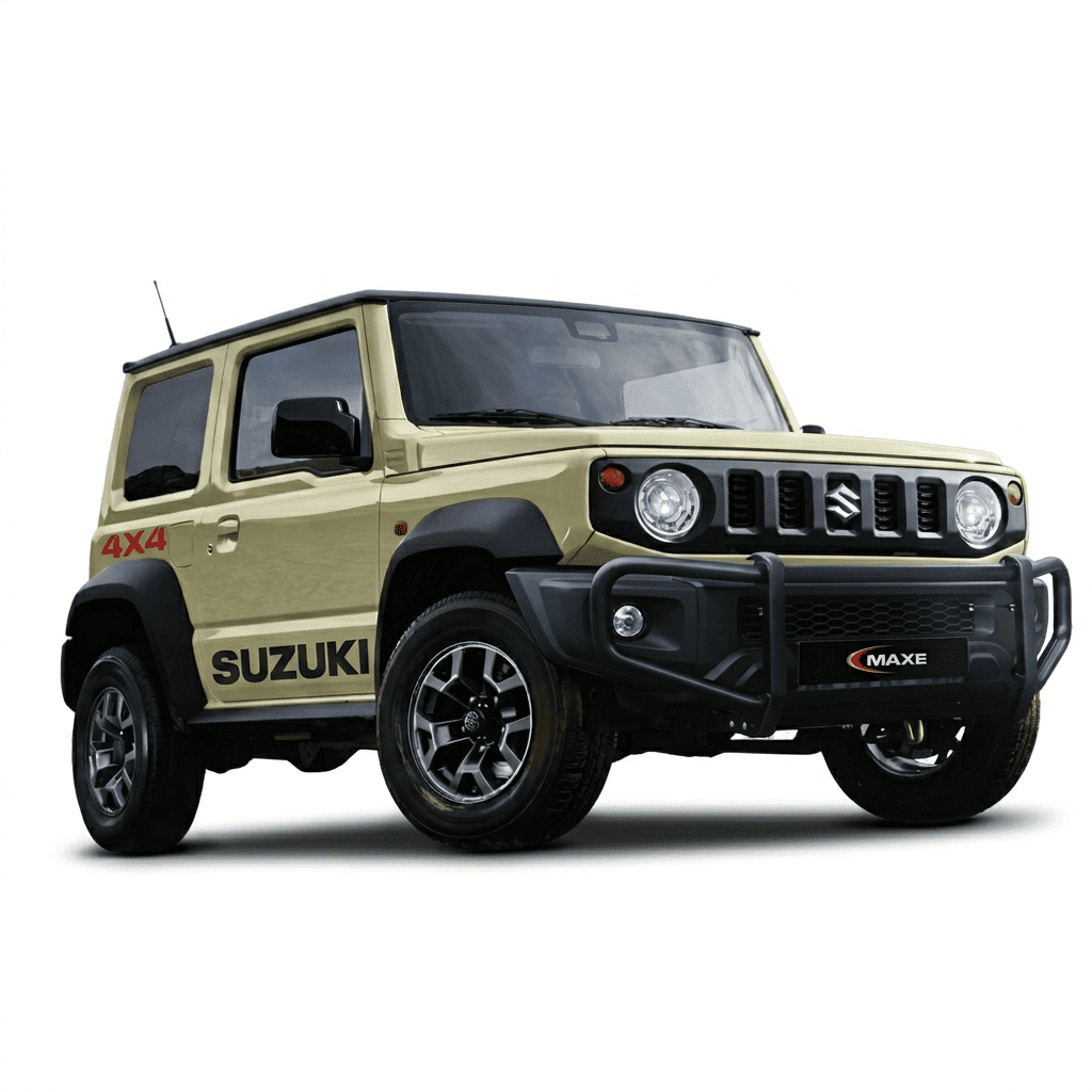 Suzuki Jimny 4x4 fitted with MAXE stainless steel wrap-around nudge bar in South Africa