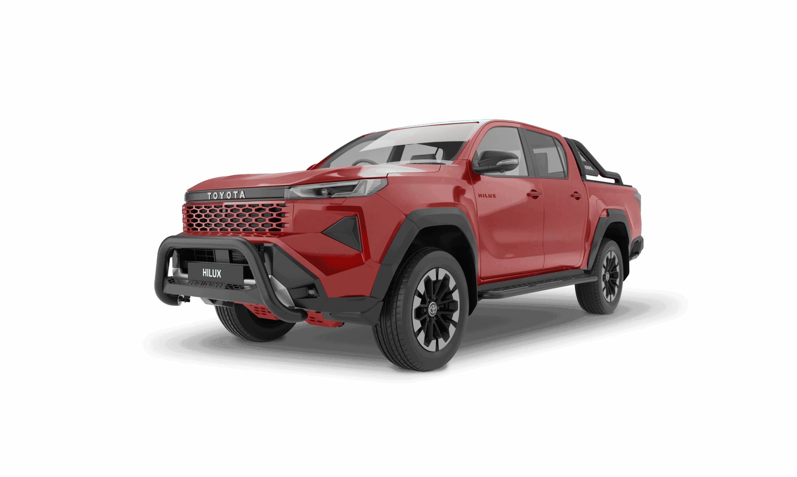 New Gen Toyota Hilux 2026 with MAXE nudge bar, styling bar and side steps, showcasing OEM-approved accessories and front-end protection for South African driving conditions.