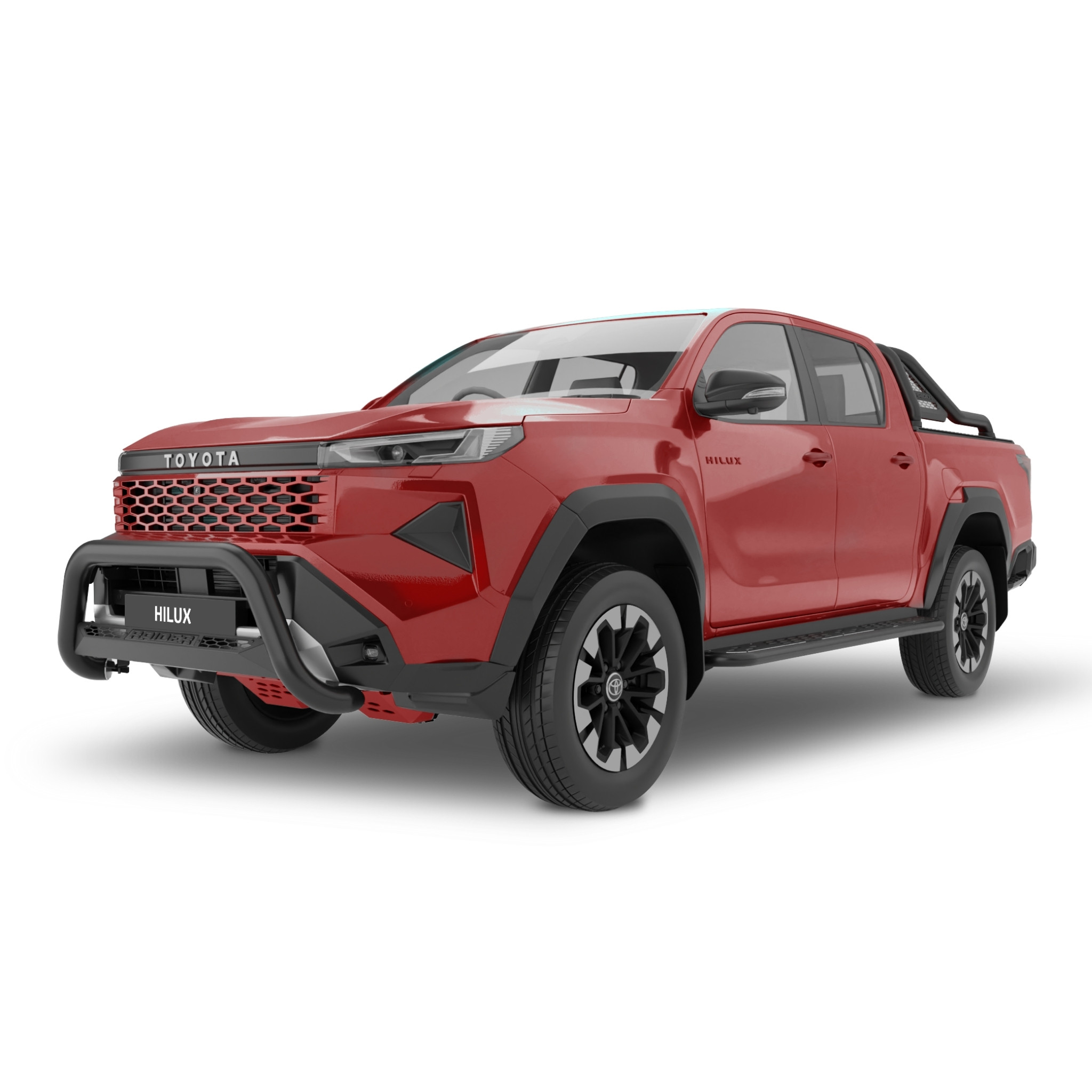 New Gen Toyota Hilux 2026 with MAXE nudge bar, styling bar and side steps, showcasing OEM-approved accessories and front-end protection for South African driving conditions.